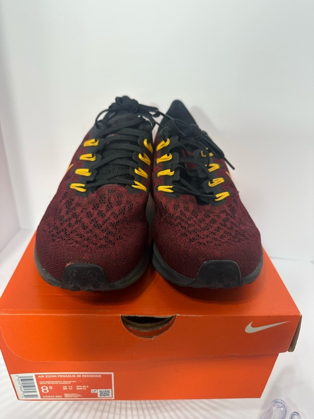 Nike Women's Burgundy and Black Athletic 8.5 with Yellow Accents Pegasus - Picture 8 of 10